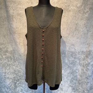 Cleo + Wolf Olive Green Knit Tank - Medium